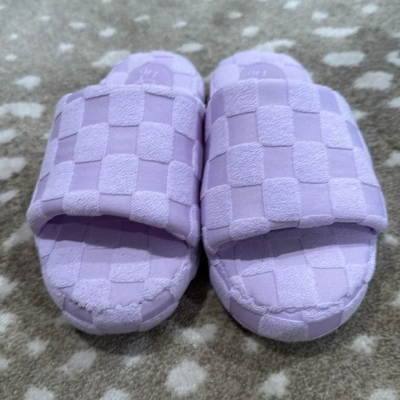Art Class Little Girls Purple Woven Slide Slippers. Size M (2/3) - Picture 5 of 9